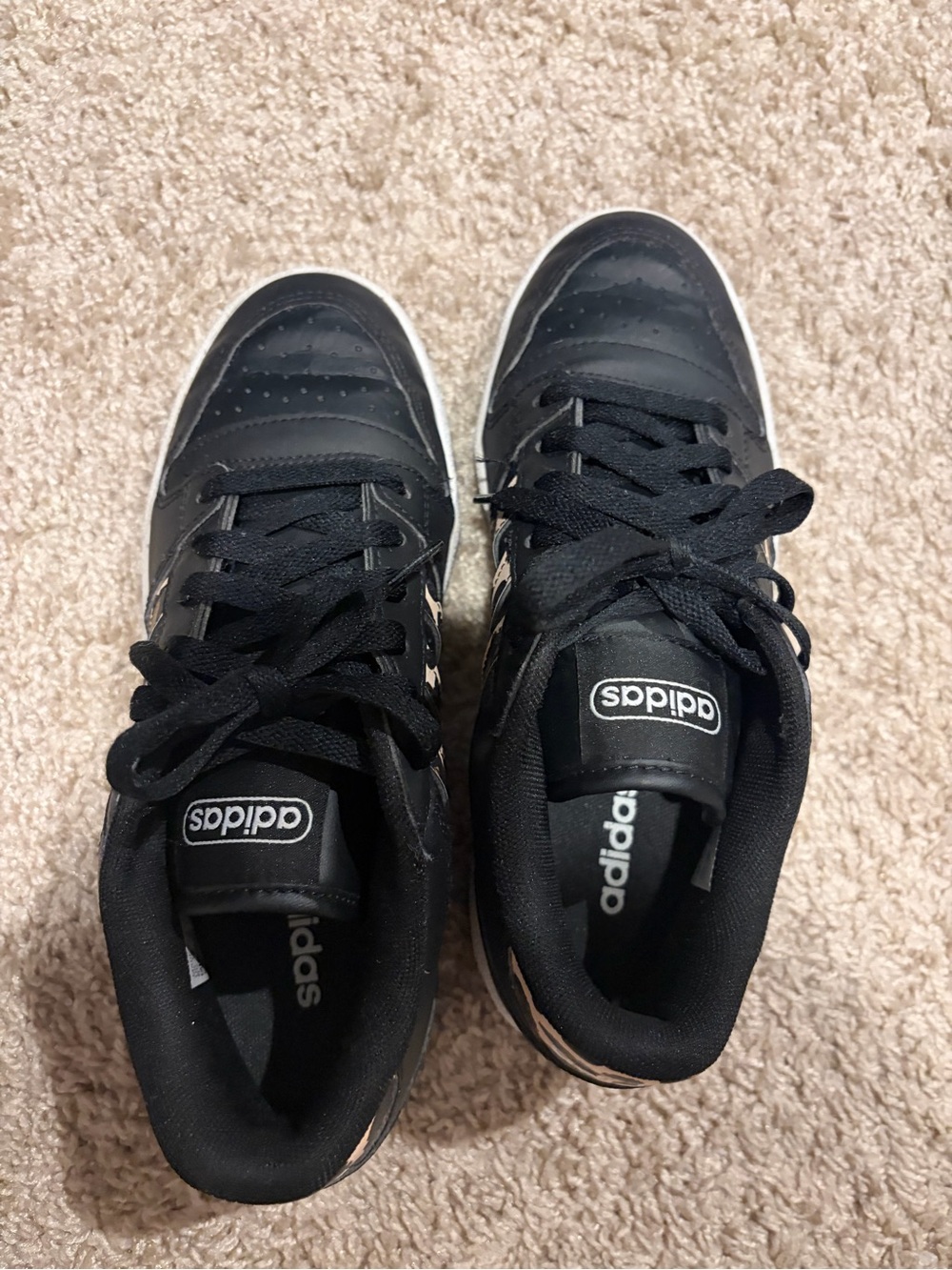 adidas Black Low-Top Sneakers with White Accents